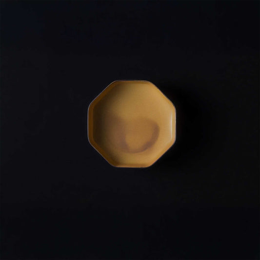 Tsudoi Octagon Mustard Serving Bowl by Rina Ono - ZenwareCrafts