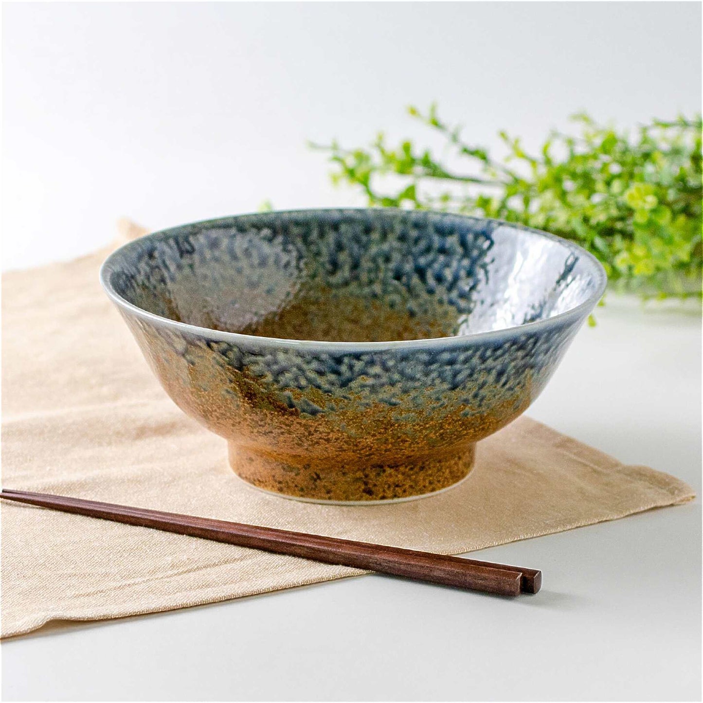 The Sandy Blue Mino Ware Porcelain 8.3 in Ramen Bowl - ZenwareCrafts