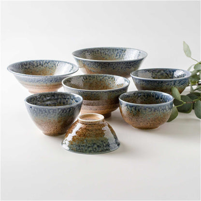The Sandy Blue Mino Ware Porcelain 8.3 in Ramen Bowl - ZenwareCrafts