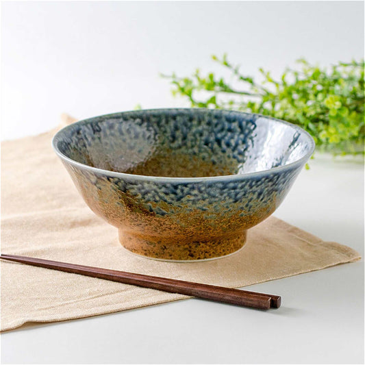 The Sandy Blue Mino Ware Porcelain 8.3 in Ramen Bowl - ZenwareCrafts