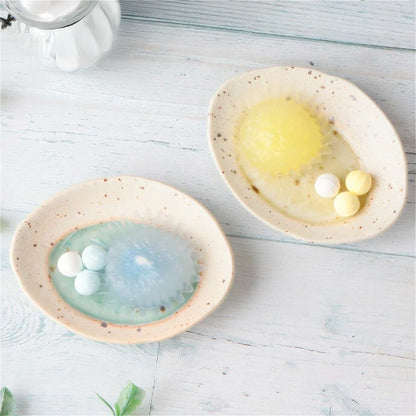 Lake Mino Ware Porcelain Plate - Small 4.4 in Oval - ZenwareCrafts