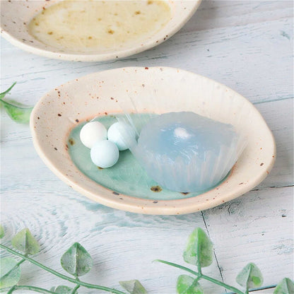 Lake Mino Ware Porcelain Plate - Small 4.4 in Oval - ZenwareCrafts