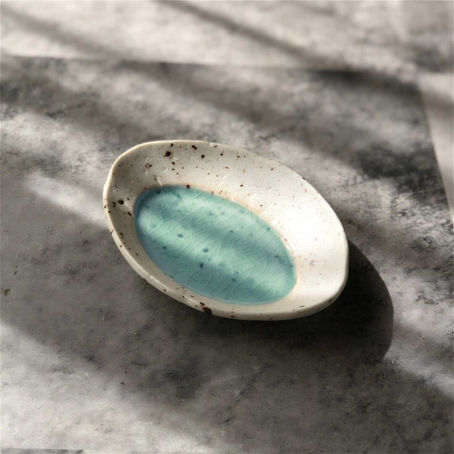 Lake Mino Ware Porcelain Plate - Small 4.4 in Oval - ZenwareCrafts