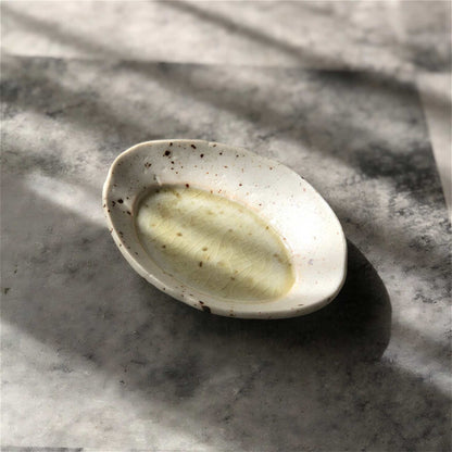 Lake Mino Ware Porcelain Plate - Small 4.4 in Oval - ZenwareCrafts