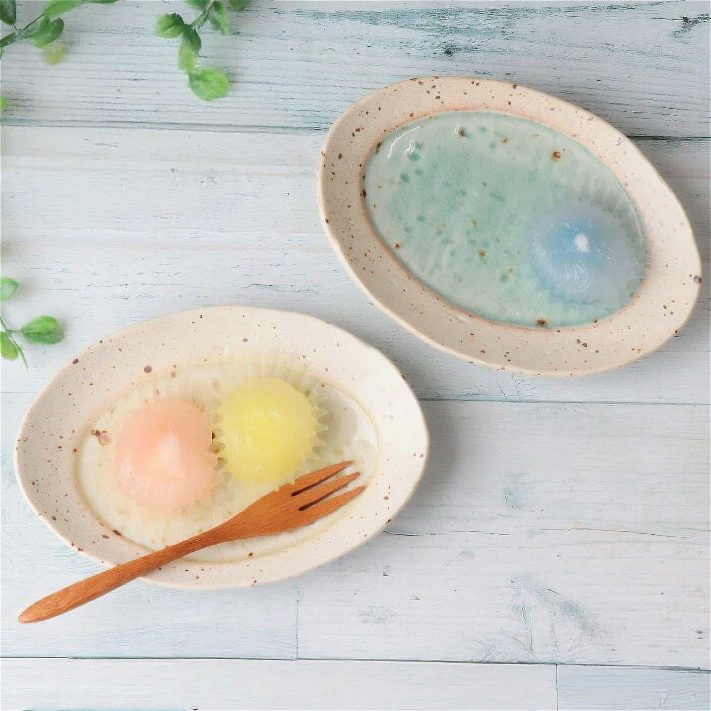 Lake Mino Ware Porcelain Plate - Medium 6.7 in Oval - ZenwareCrafts