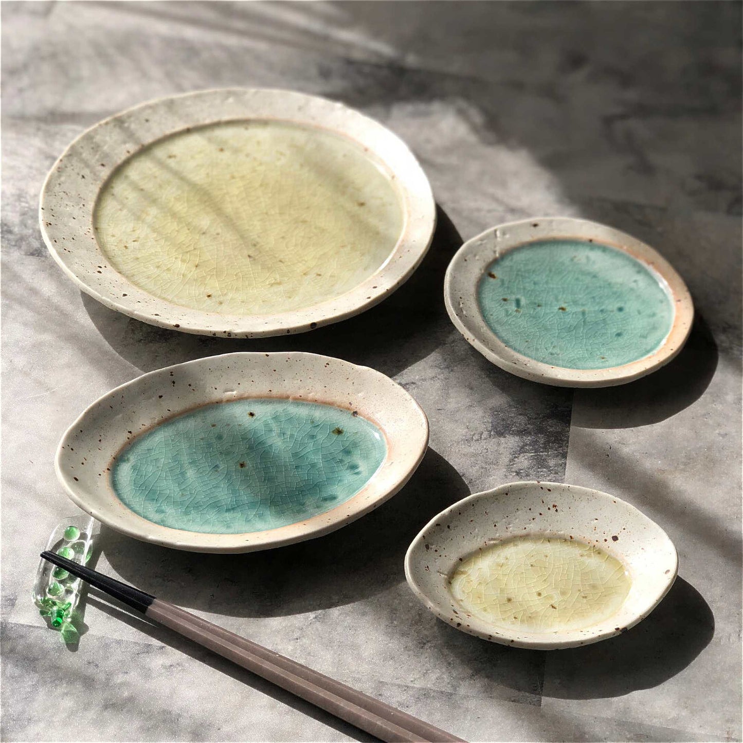 Lake Mino Ware Porcelain Plate - Medium 6.7 in Oval - ZenwareCrafts