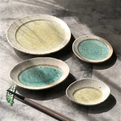 Lake Mino Ware Porcelain Plate - Medium 6.7 in Oval - ZenwareCrafts