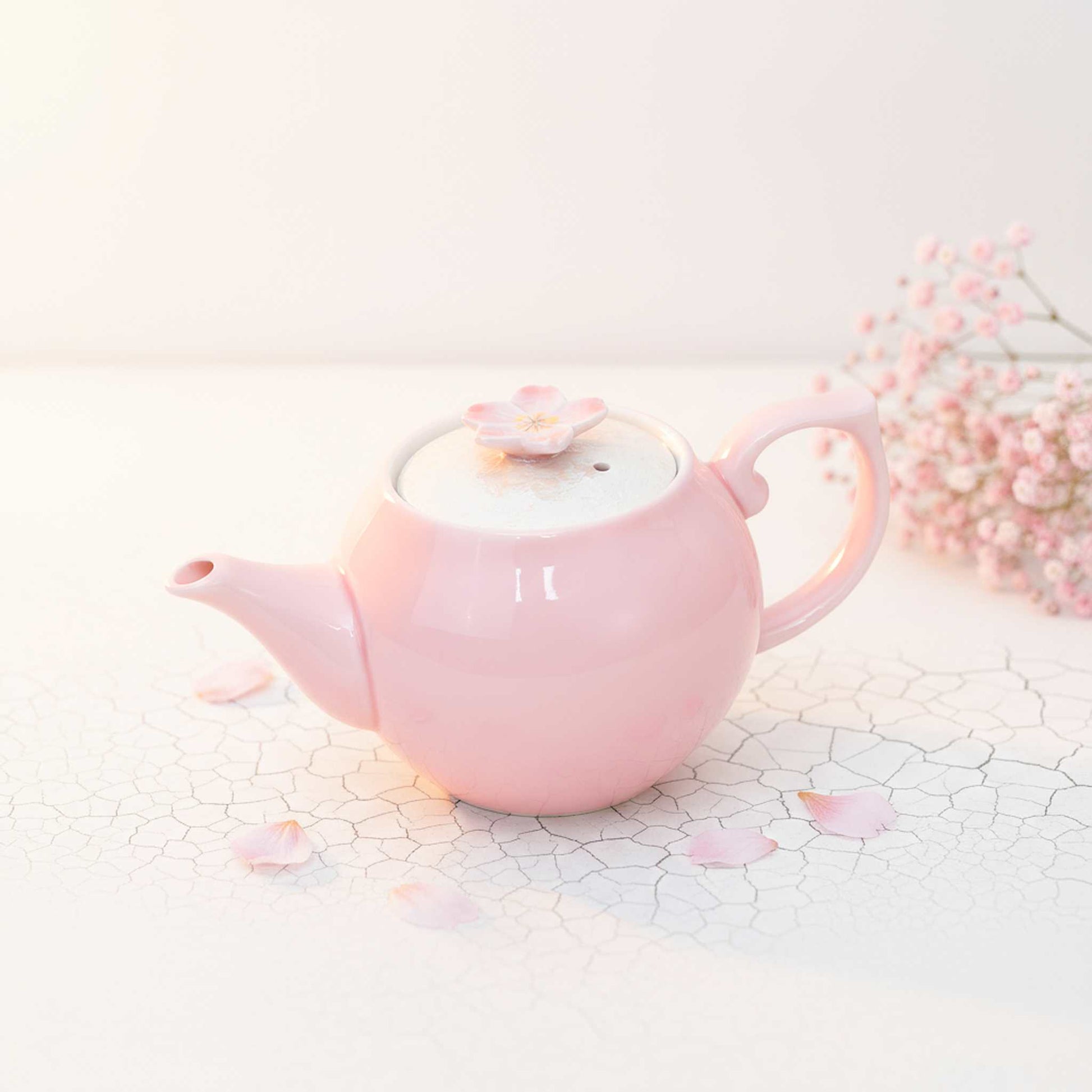 Cherry Blossom Handmade Western Teapot - Pink - ZenwareCrafts
