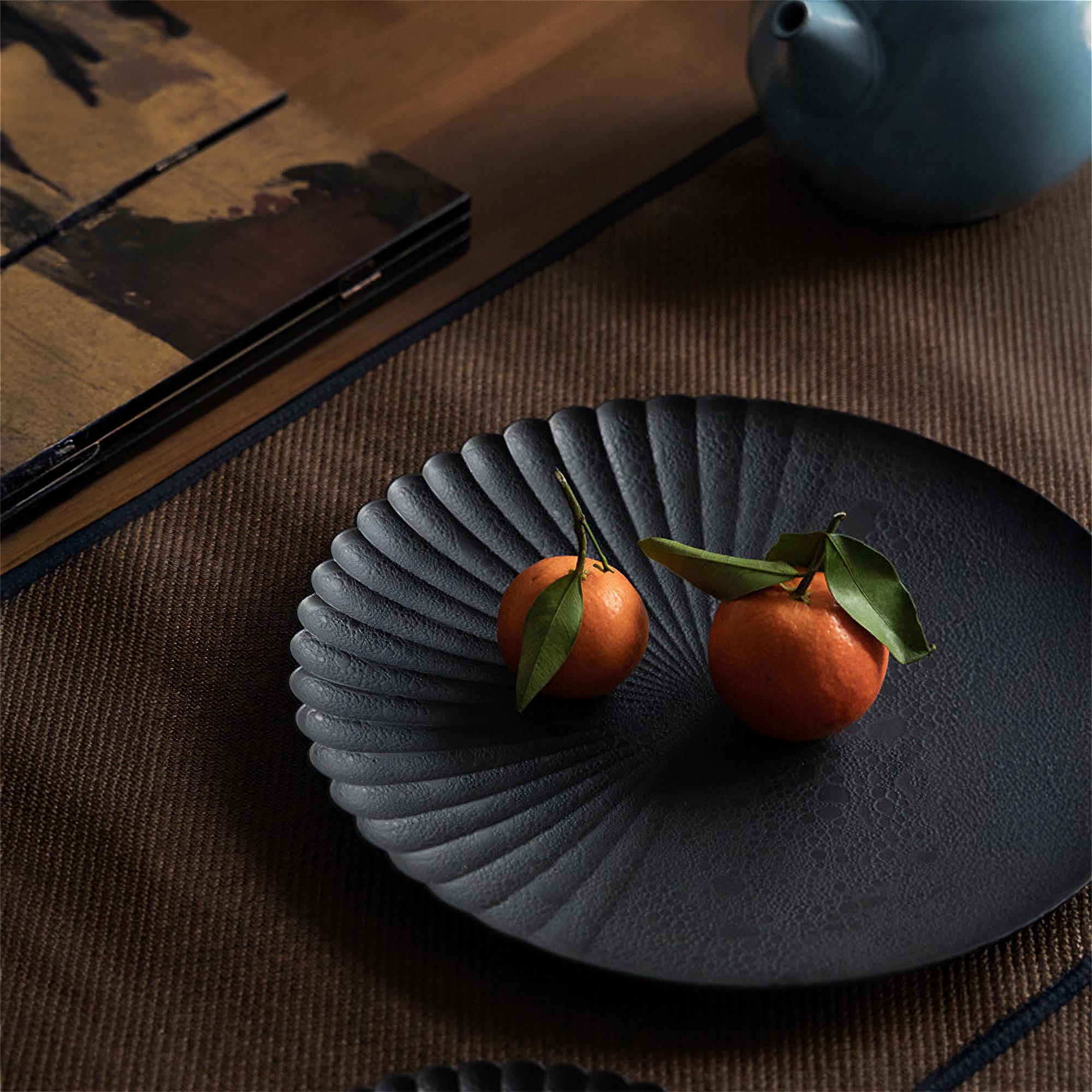 Ocean Bubble Handmade Plate Set - Black - ZenwareCrafts