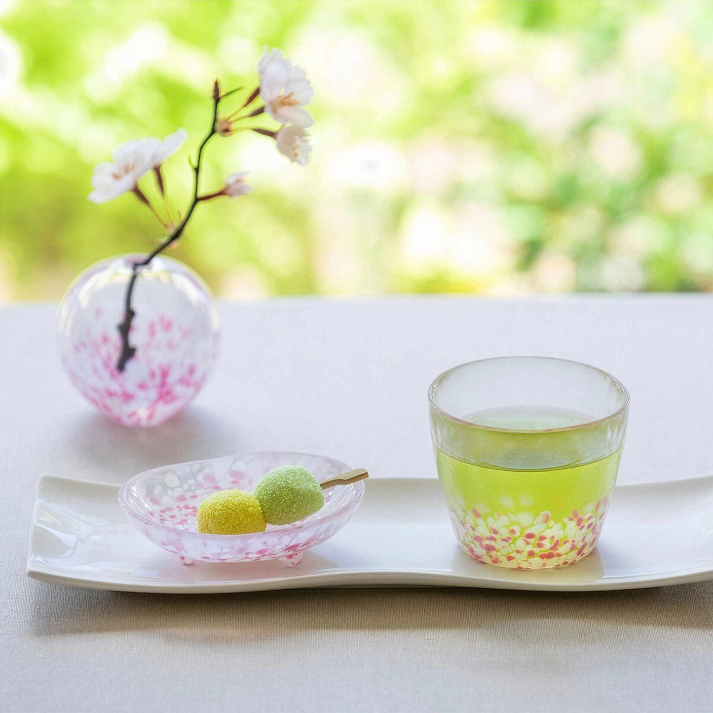 Cherry Blossom Petal Glassware Collection by Tsugaru Vidro