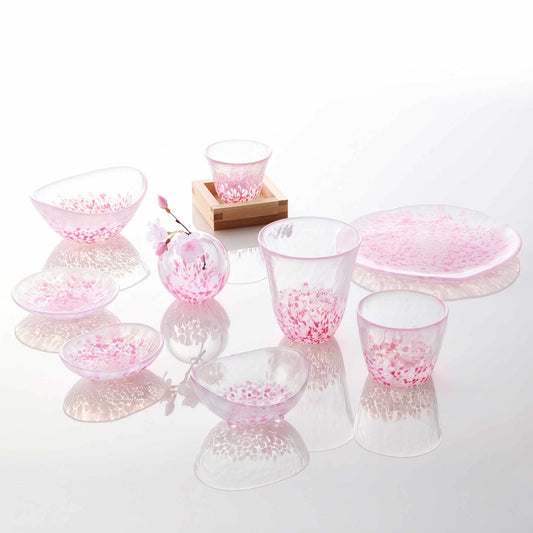 Cherry Blossom Petal Glassware Collection by Tsugaru Vidro