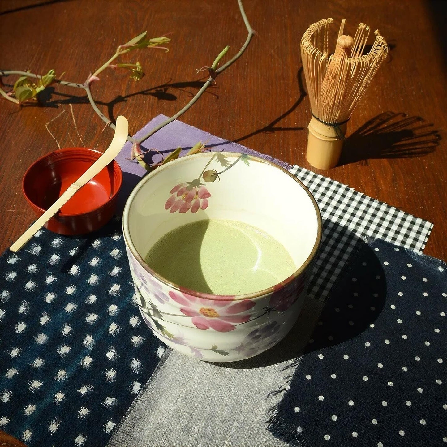 Handmade Matcha Bowl Set with Whisk & Scoop - 4 Patterns