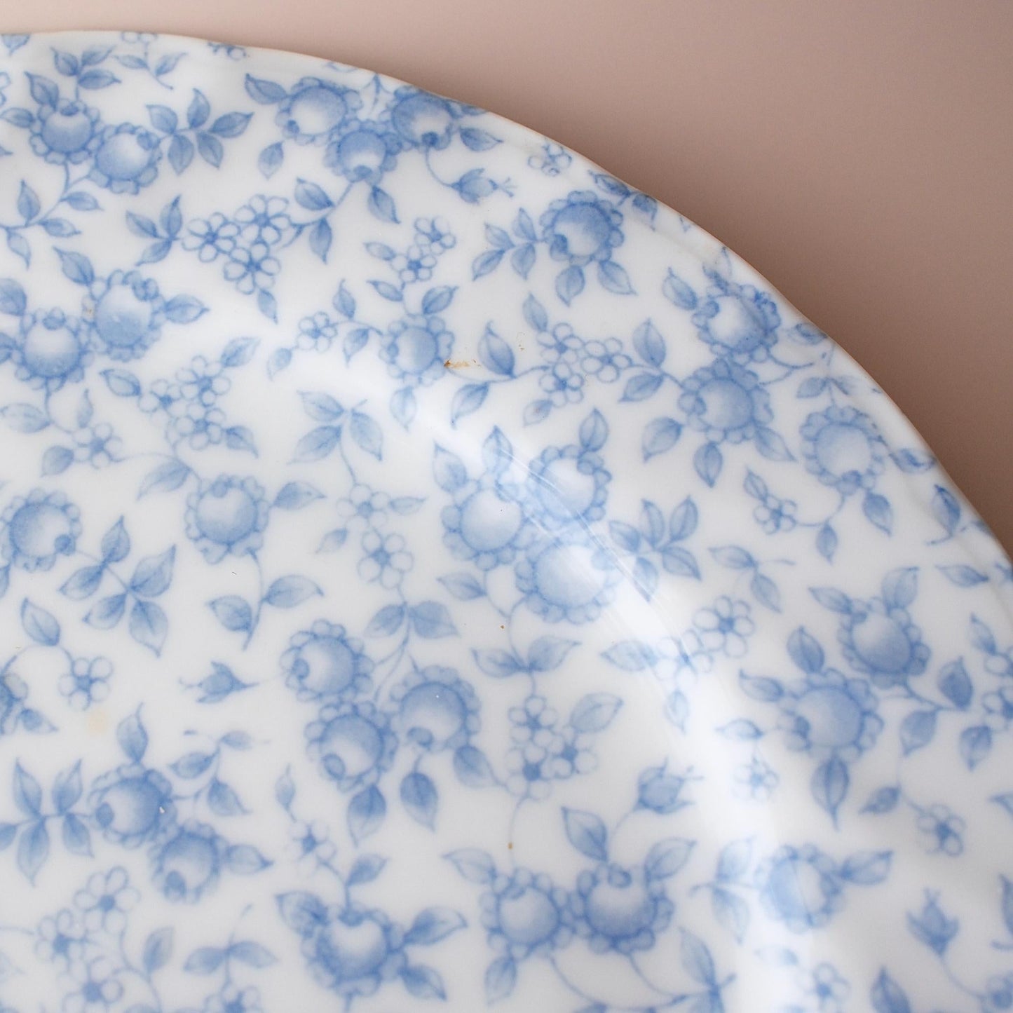 Handmade Vintage Plate - Blue Rose