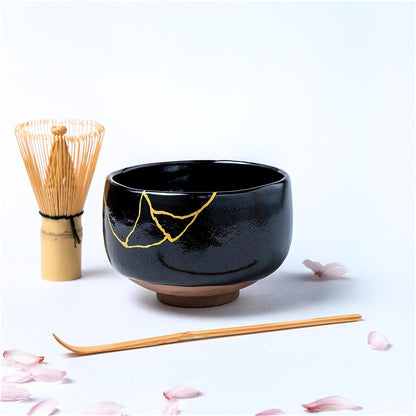 Kinetsugi Handmade Matcha Bowl Set with Whisk & Scoop