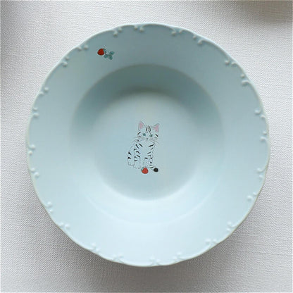 Trio Cat Eco-Friendly Recycled Clay Porcelain Pasta Plate
