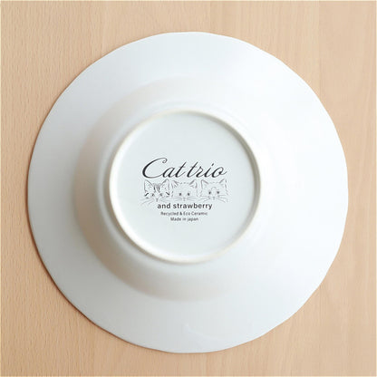 Trio Cat Eco-Friendly Recycled Clay Porcelain Pasta Plate
