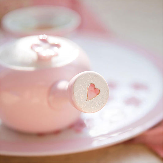 Cherry Blossom Handmade Teapot and Cup Set -  Pink