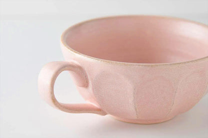 Kaneko Kohyo Rinka Handmade Soup Cup with Saucer - Pink