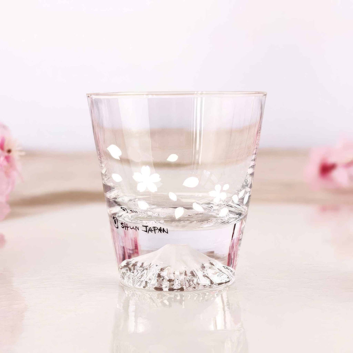 Mt. Fuji x Cherry Blossom Color-changing Rock Glass by Edo Glass