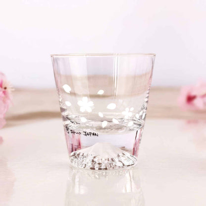 Mt. Fuji x Cherry Blossom Color-changing Rock Glass by Edo Glass