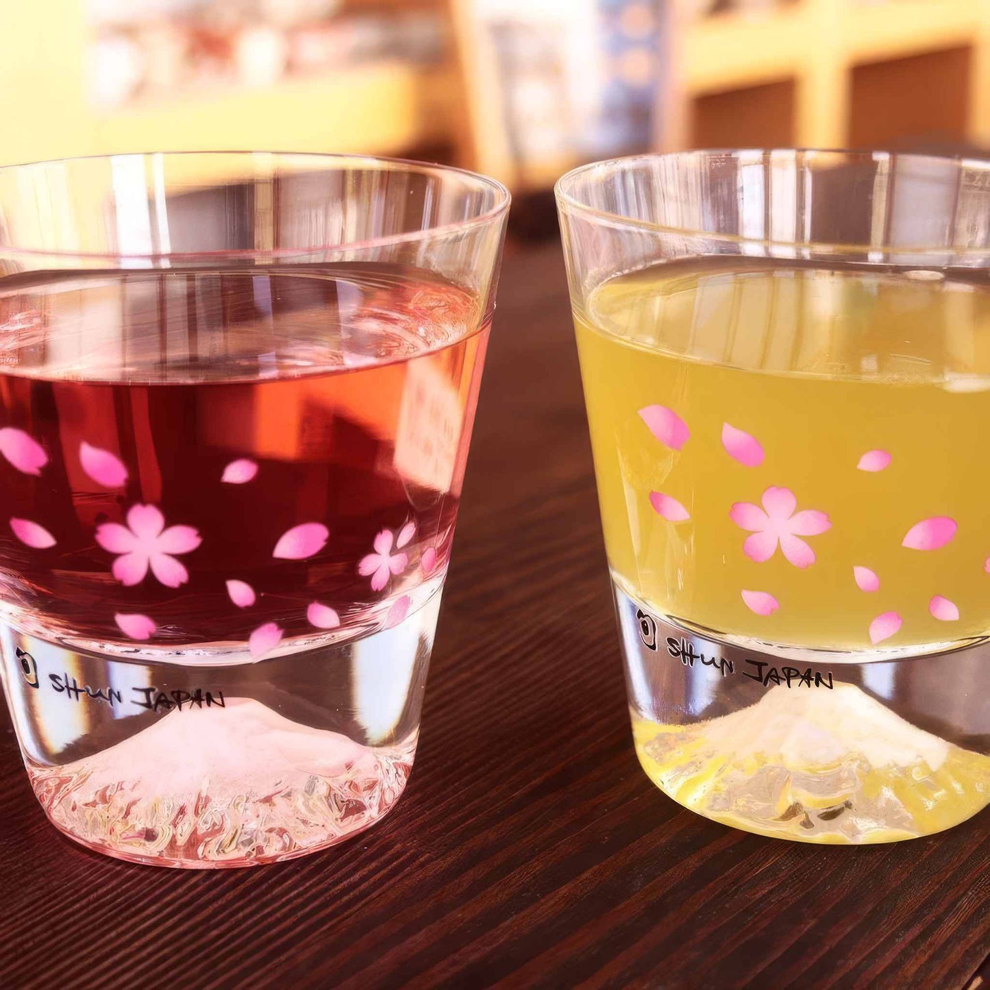 Mt. Fuji x Cherry Blossom Color-changing Rock Glass by Edo Glass