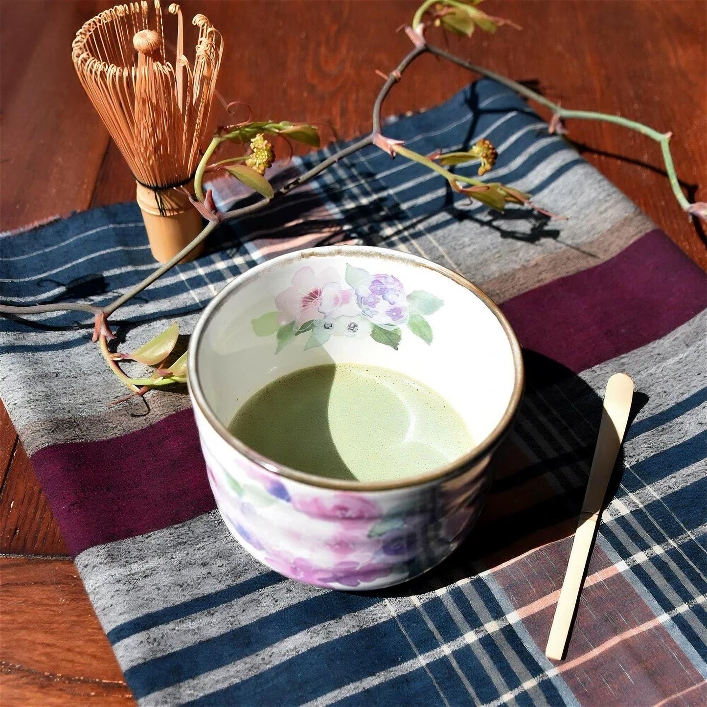 Handmade Matcha Bowl Set with Whisk & Scoop - 4 Patterns