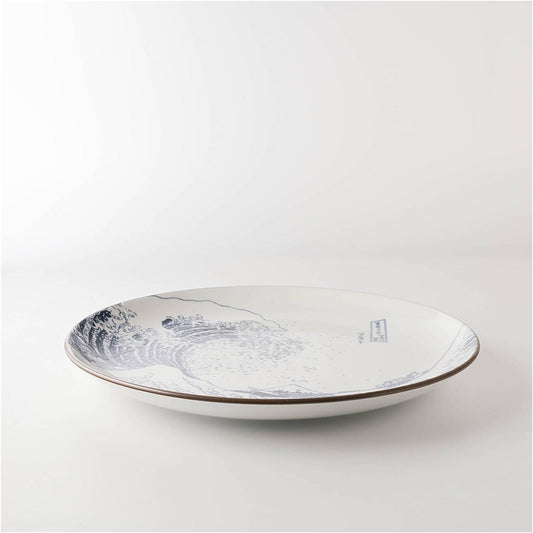 The Great Wave Mino Ware Porcelain Plate - Large 9.9 in
