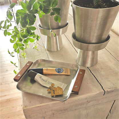 Decorative Mini Tray with Rustic Wooden Handle