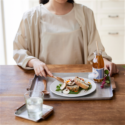 Decorative Mini Tray with Rustic Wooden Handle