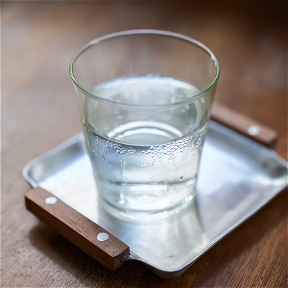 Decorative Mini Tray with Rustic Wooden Handle