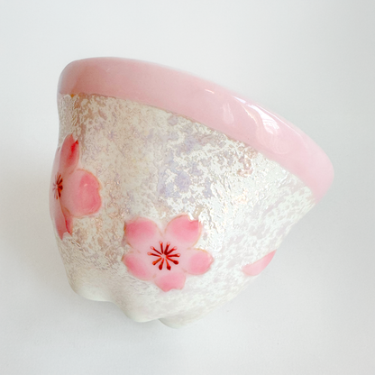 Cherry Blossom Handmade Teapot and Cup Set -  Pink