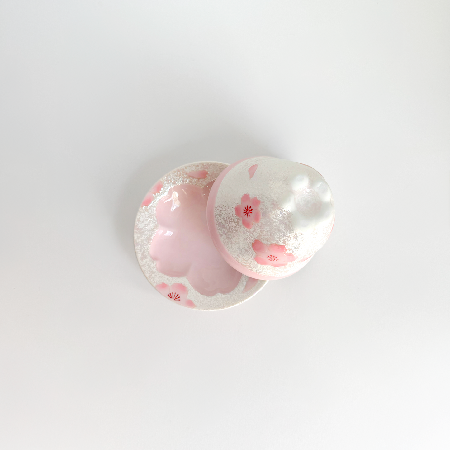 Cherry Blossom Handmade Teapot and Cup Set -  Pink