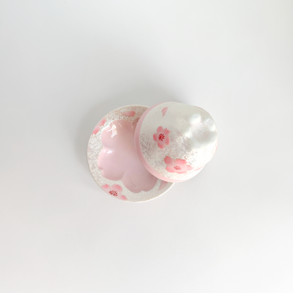 Cherry Blossom Handmade Teapot and Cup Set -  Pink