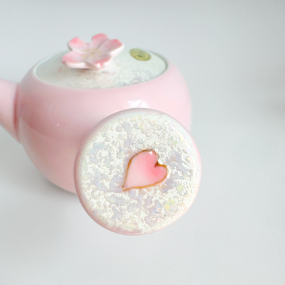 Cherry Blossom Handmade Teapot and Cup Set -  Pink