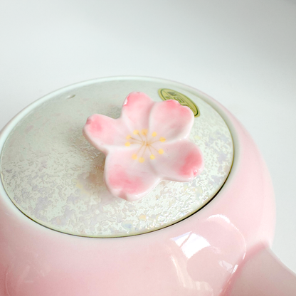 Cherry Blossom Handmade Teapot and Cup Set -  Pink