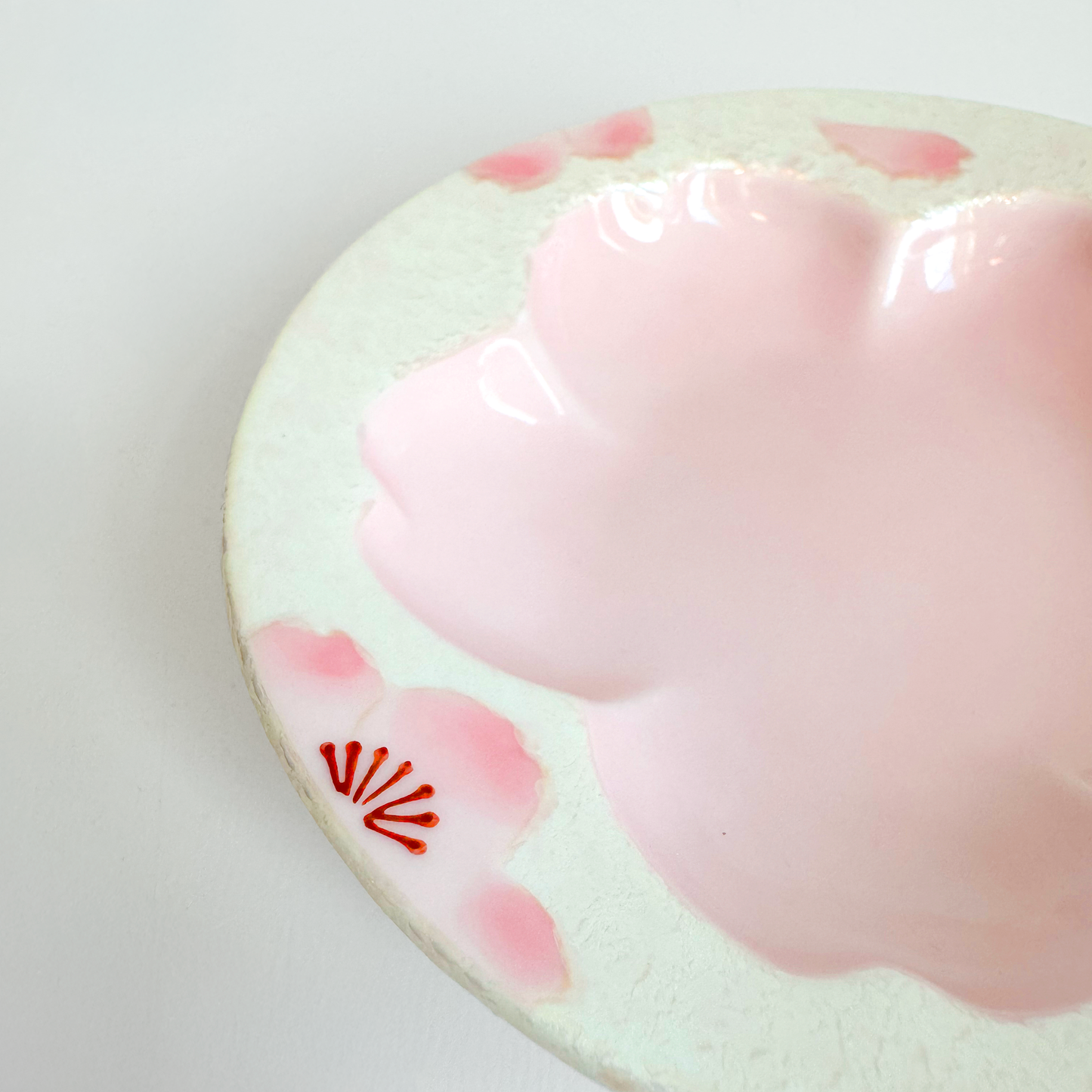 Cherry Blossom Handmade Teapot and Cup Set -  Pink