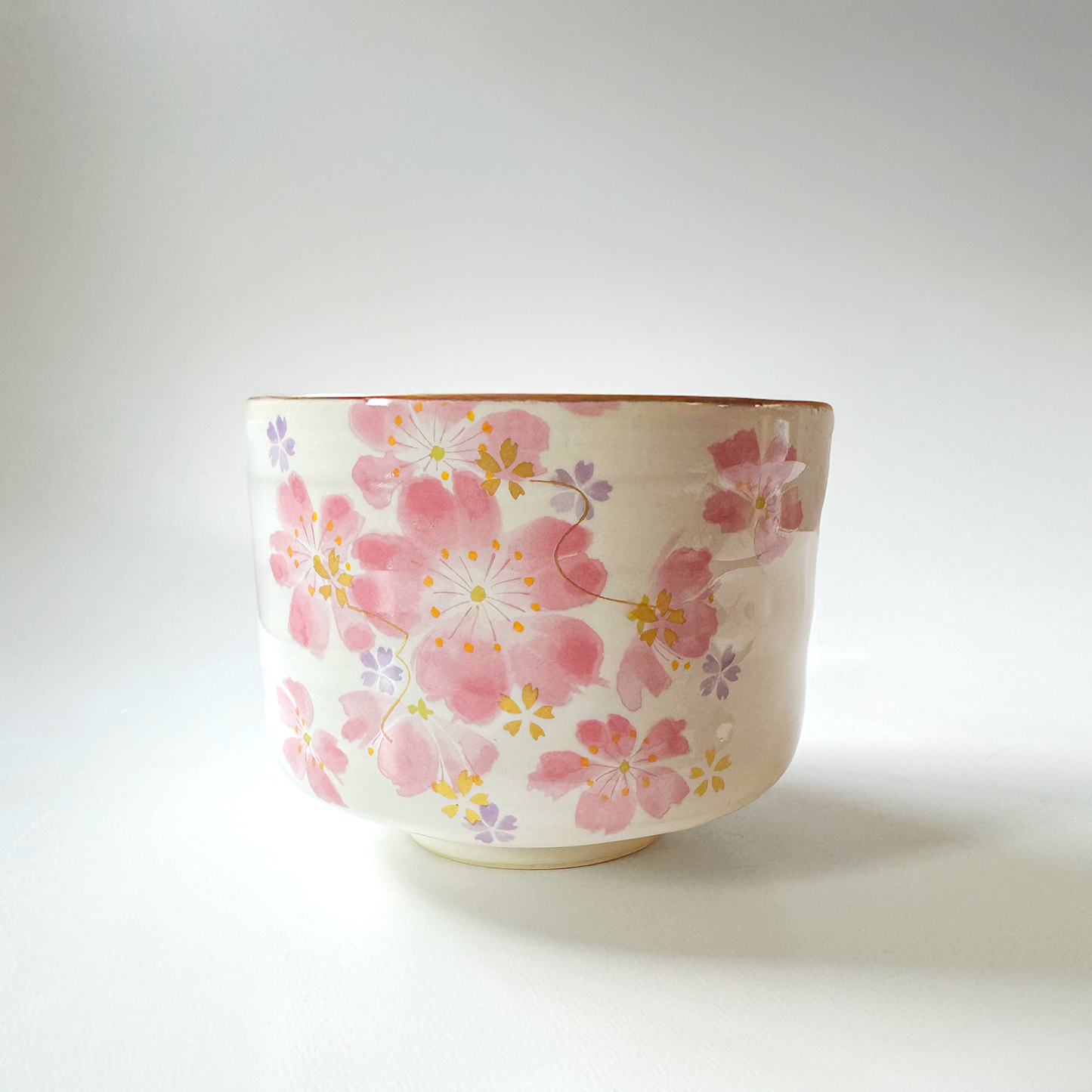 Handmade Matcha Bowl Set with Whisk & Scoop - Cherry Blossom
