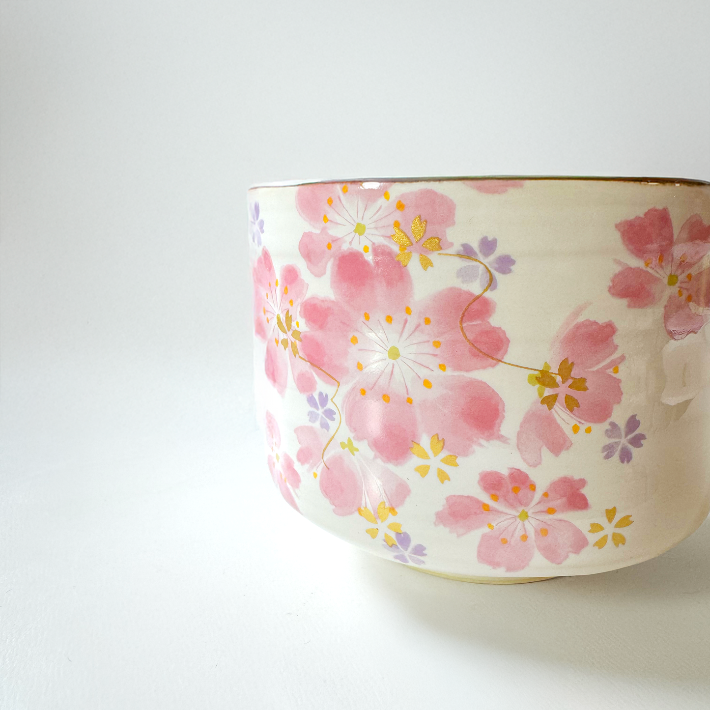 Handmade Matcha Bowl Set with Whisk & Scoop - Cherry Blossom