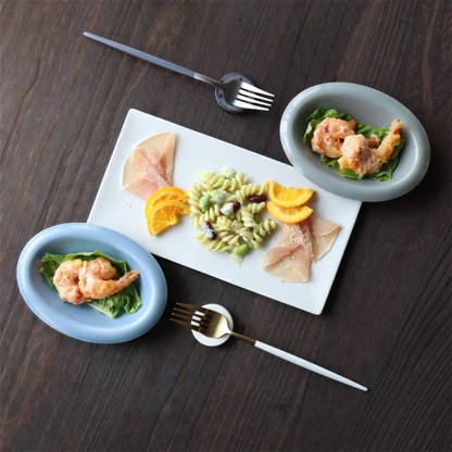 Matte Hasami Ware Handmade Rectangle Plate