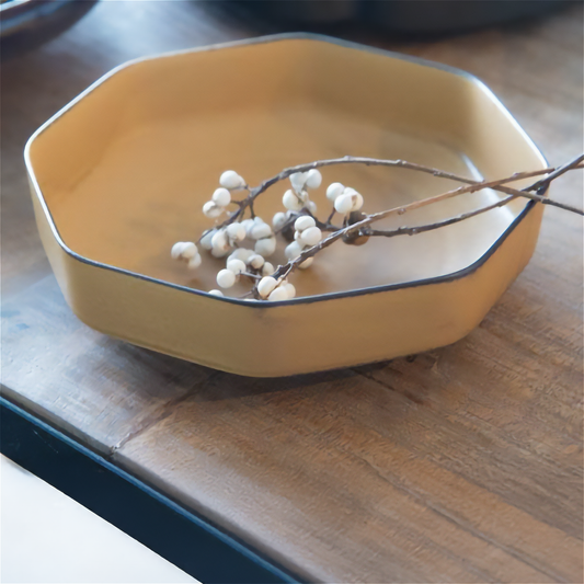 Tsudoi Octagon Mustard Serving Bowl by Rina Ono