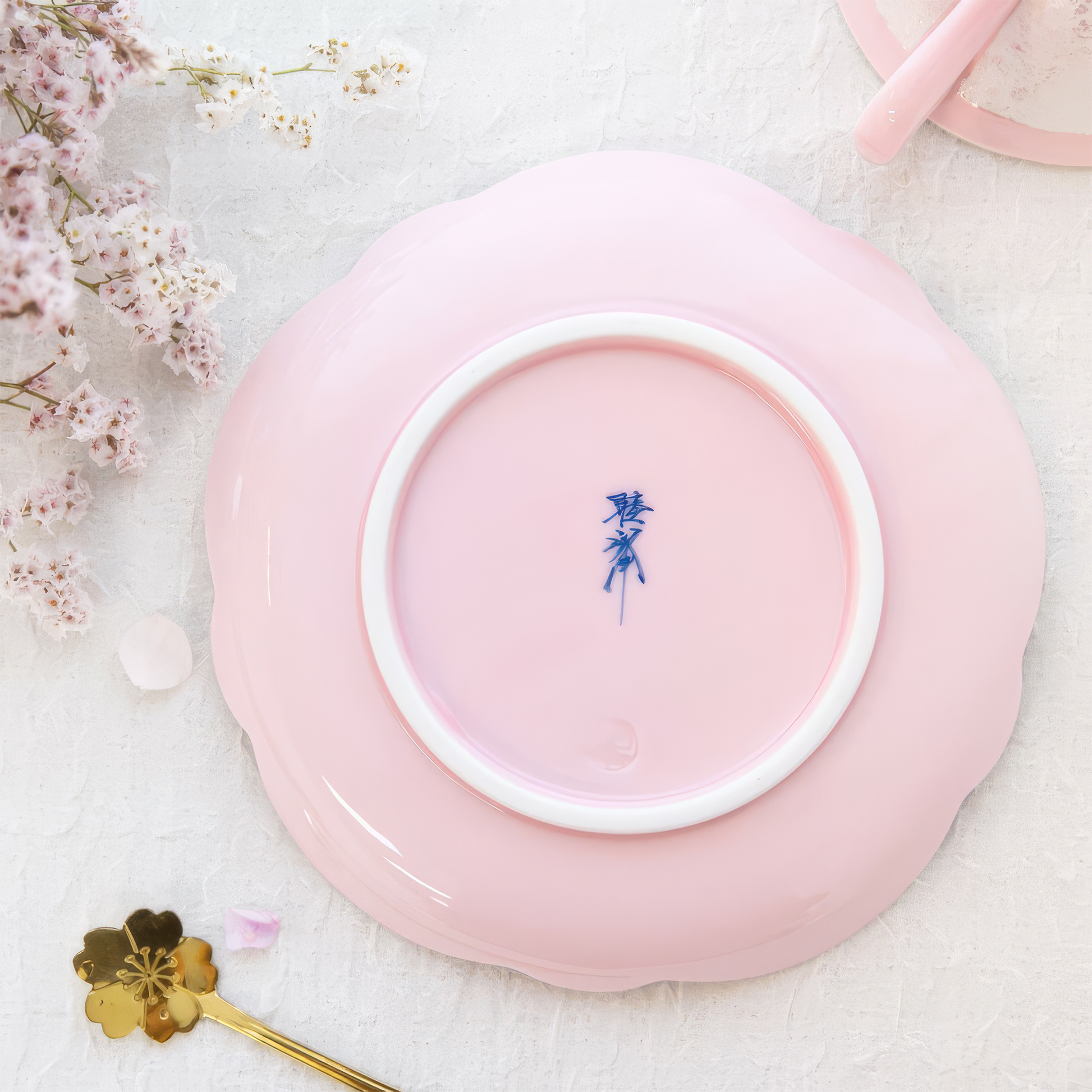 Cherry Blossom Handmade Western Tea Cup with Saucer - Pink - ZenwareCrafts