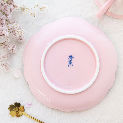 Cherry Blossom Handmade Western Tea Cup with Saucer - Pink - ZenwareCrafts