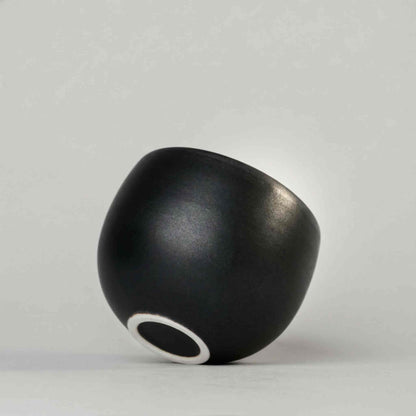 B&W Sabi Handmade Mug with Saucer - Black/White