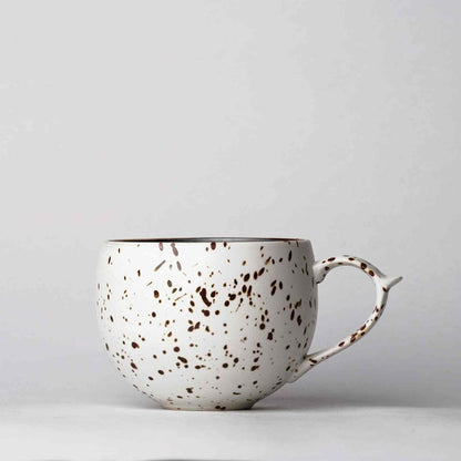 B&W Sabi Handmade Mug with Saucer - Black/White