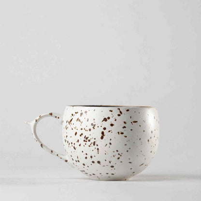 B&W Sabi Handmade Mug with Saucer - Black/White