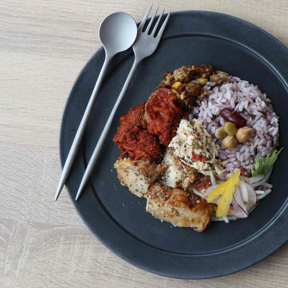 B&W Sabi Handmade Large Plate 10.2 in - Black/White