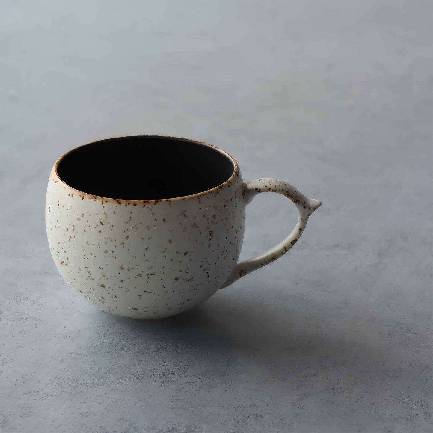 B&W Sabi Handmade Mug with Saucer - Black/White