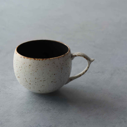 B&W Sabi Handmade Mug with Saucer - Black/White