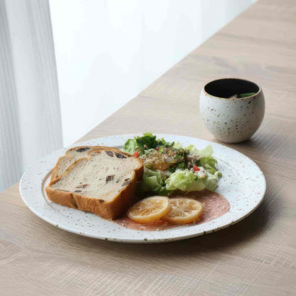 B&W Sabi Handmade Large Plate 10.2 in - Black/White