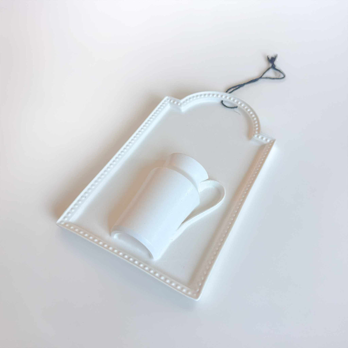Kurashima Handmade Wall Vase - White/Deep Taupe